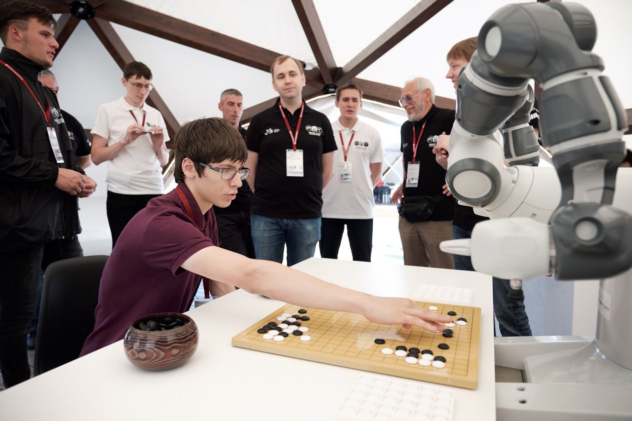 Rising start of Russia Anton Chernykh enjoying his game against the robot